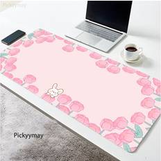 Mouse Pads Dechoicelife a-WA00303 4 900x400x3mm Pink Flower Mouse Pad Kawaii Rabbit