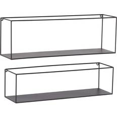 CosmoLiving by Cosmopolitan Black Metal Modern 2 Wall Shelf