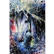 Grey Diamond Paintings Fiyo Full Drill Round Stone Diamond Painting Embroidery Diamond Mosaic Animal Horse