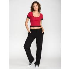 VIVE Vive Maria Sweet Crop Top T-Shirt - Red/Black