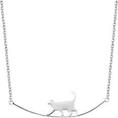Multicoloured Necklaces Keshen 2PCS Copper Lovely Cat Curve Pendant Necklace for Women Animal Necklace Jewelry Gift Multicoloured