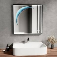 EMKE Led Illuminated Moon Art Mirror Square