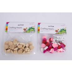 The Home Fusion Company Multicoloured Wood Wooden Heart Hearts Embellishments Craft Weddings Invitations Card Making