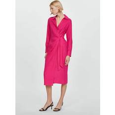 Mango Linneklänning Dress Carola - Rosa