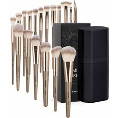 Shein MAANGE 18pcs Makeup Brush Set With Organizer Blush Brush Loose Powder Brush Foundation Brush Eyeshadow Brush Eyebrow Brush Eyelash Brush Concealer Bru