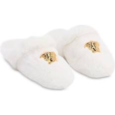 Versace Slippers Versace Medusa Faux Fur Slippers - White