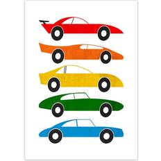 Mid Century on White Graphic Print on Paper