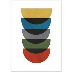 Rainbow Mid Century B Graphic Print on Paper