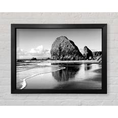 Highland Dunes Magnificent Ocean Rocks B N Framed Art