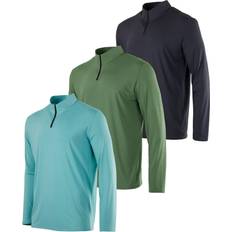 Sweaters Real Essentials Pack: Mens Quarter 1/4 Zip Pullover Men Sweatshirt Long Sleeve Men's Shirts 1/2 Athletic Fishing Dry Fit Shirt Gym Running Compression Golf Half Top Thermal Workout Cold Sweatshirts Set 12