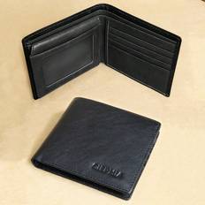 Shein Men's Genuine Leather RFID Blocking Wallet Vintage Bifold Short Multifunction ID Credit Card Holder With 2