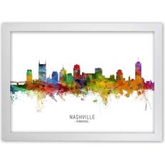 Aluminium Framed Art Ebern Designs Nashville Tennessee Skyline Tompsett Graphic Print Framed Art