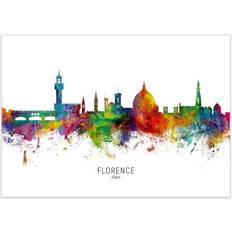 Aluminium Framed Art Ebern Designs Florence Italy Skyline Tompsett Graphic Print Framed Art