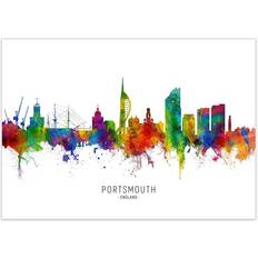 Aluminium Framed Art Ebern Designs Portsmouth England Skyline Tompsett Graphic Framed Art
