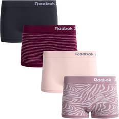 Reebok Panties Reebok Women's Underwear Seamless Boyshort Panties 4 Pack Small, Jacquard/Black/Stripe