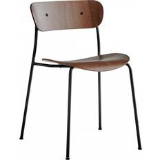 &Tradition AV1 Walnut/Black Kitchen Chair 77.5cm 2pcs