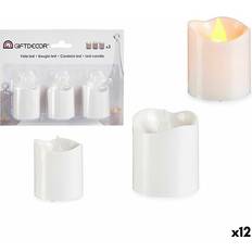 Blanco Portavelas Gift Decor Set de Velas 3.7 x 3.7 x 5 cm - Blanco (12 Unidades) Portavelas