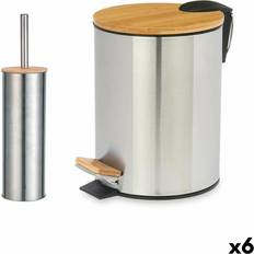 Silver Toilet Accessories Berilo Silver Bamboo Bath Set 2 Pieces