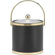 Black Ice Buckets Kraftware Sophisticates 3-quart with Lucite Lid Polish Ice Bucket