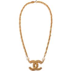 Chanel Jewelry Chanel Women's Pre-Loved Pearl Cc Necklace, Gold, One