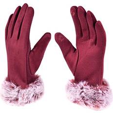 Faux Fur - Women Gloves & Mittens BG Ladies Non-Slip Grip and Winter Gloves with Faux Fur Cuffs