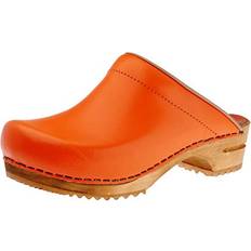 Orange - Women Clogs Sanita Wood Lotte Regular Orange Women 5,5-6