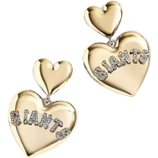 Wear by Erin Andrews Giants Heart Statement Drop Earrings - Gold/Transparent