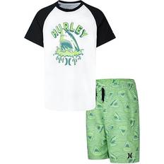 Green UV Sets Children's Clothing Hurley Kid's Shark Head Doodle Swim Set - Faded Green