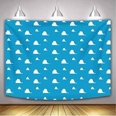 Photo Backgrounds Ifsecond Cartoon Blue Sky White Clouds Backdrop for Kids Little Cowboy Happy Birthday Party Decoration Supplies Baby Shower Photo Studio Background 7x5ft