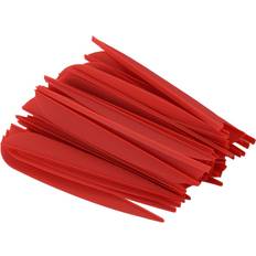 Archery Accessories Tlily Arrows Vanes 4 Inch Plastic Feather Fletching for DIY Archery Arrows 50 PackRed