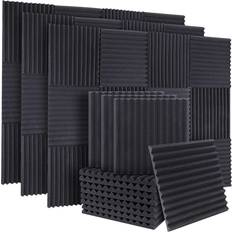 Acoustic Treatment Tlily 50Pcs Acoustic Soundproof Foam Sound Absorbing Panels Sound Insulation Panels Wedge for Studio Walls Ceiling,1X12X12Inch