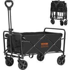 Utility Wagons VEVOR Collapsible Folding Wagon Cart, 220lbs Heavy Duty Wagons Carts Foldable with Wheels, Outdoor Portable Garden Cart Utility Wagon for Groceries Camping Sports with Large Capacity & Drink Holder