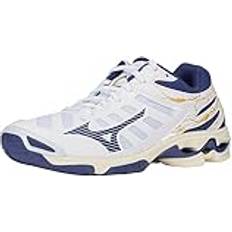 Mizuno Unisex Wave Voltage Volleyball, White/BlueRibbon/MP Gold, 5 UK