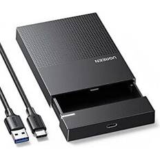 Externa lagringschassin UGREEN 2.5 Inch Hard Drive Enclosure External 6Gbps USB C SSD Caddy Tool Compatible with 2.5inch 10TB HDD SSD Western Intel Crucial EVO 870 PS4 PC Laptop, Drive for Windows Linux macOS