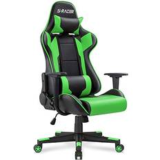 Gaming Chairs Homall Gaming Chair Office Chair High Back Computer Chair Leather Desk Chair Racing Executive Ergonomic Adjustable Swivel Task Chair with Headrest and Lumbar Support, Green