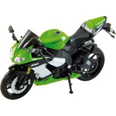 Welly Die Cast Motorcycle Green Kawasaki 2009 Ninja ZX-10R, 1:18 Scale