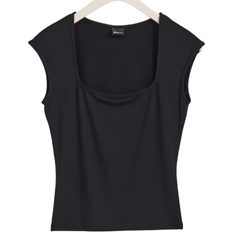 Gina Tricot Soft Touch Tight Top - Black