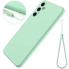 MTP Products Samsung Galaxy M15/F15 Liquid Silikone Cover med Strop Grøn