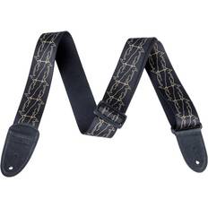 Gretsch Alternating Black Penguins Strap, Gold Guitar Strap