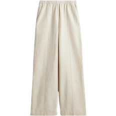 Damen - Leinenhosen H&M Linen Blend Trousers - Hell Beige