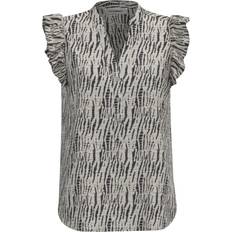 Co'Couture Carolacc Frill Top - Off White/Black