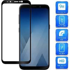 ExpressVaruhuset 2-PACK Samsung A8 2018 karkaistu lasi 0,26 mm 2,5D 9H Fullframe Svart