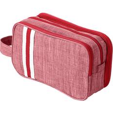 Red Toiletry Bags Dinamr Wine Red, 25cm/9.84in Toiletry Bag Makeup Storage Bag Large Capacity Dry And Wet Separation Portable