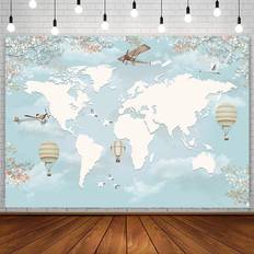 Photo Backgrounds Sendy 10x7ft A New Adventure Begins Travel Backdrop Baby Shower Party Decorations for Boy World Map Around World Adventure Awaits Airplane Birthday Bridal Shower Photography Background Photo Banner