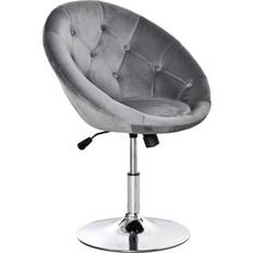 Polyester Bar Stools Homcom Button Tufted Grey Bar Stool 92cm