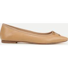 Natural - Women Ballerinas Veronica Beard Catherine Leather Bow Ballet Flats - Women's