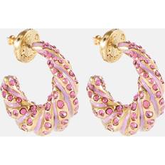 Oscar de la Renta Crystal Earrings - Pink