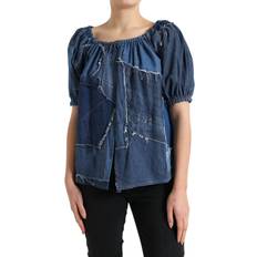 Dolce & Gabbana Blue Blouses Dolce & Gabbana Elegant Cotton Denim Blouse Women's Top