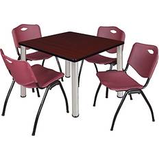 Plastic Dining Sets Regency Kee Burgundy Dining Set 42x42" 5