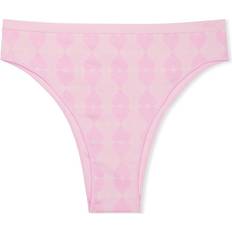 PINK Seamless Brazilian Panty - Heart Jacquard/Pink Bubble